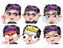 make chibi twitch emotes, animated emotes, sub badges, vtuber, stream, discord