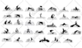 draw exercise, yoga, any fitness poses and workout illustration