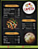 design salon, spa, gym, and restaurant menu or price list