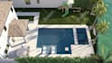 design landscape, garden, backyard, patio, 3d renderings