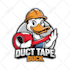 design eye catchy duck gaming mascot logo with express delivery