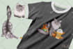 do watercolor  illustrations with animals for tshirts and printables