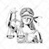 draw black and white detailed line art vector illustration