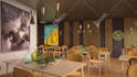 render 3d interior, restaurant interior design, cafe, and bar