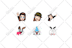 create cute chibi twitch emotes, kick, discord, youtube or facebook stickers