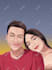 create a realistic couple portrait illustration for you in 24 hours