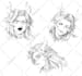 sketch expression sheet of your favourite anime characters