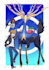 create a trainer, 2 pokemon drawing with simple background