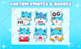 make chibi twitch emotes, animated emotes, sub badges, vtuber, stream, discord