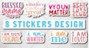 creative  awesome typography sticker designs and label designs