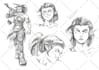 sketch expression sheet of your favourite anime characters