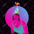 create 80s synthwave vaporwave retro vintage portrait illustration from photo