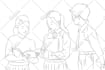 draw 5 panels for your storyboard, project, animation
