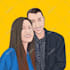 draw your couple or a family photo into cartoon portrait