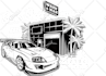 draw car automotive vehicle vector illustration for tshirt