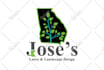 create landscaping , lawn mowing and gardening company logo