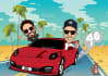 do a couple, team ,and group cartoon caricature for you