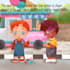 draw colorful children story book illustration and cover