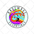 do hand drawn trippy psychedelic hippie logo sticker patch