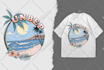 design vintage beach and surf illustration for clothing
