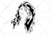 design a black and white stencil art, face portrait logo