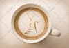 put your text or logo in a coffee cup with coffee powder