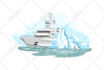 creat vector ilustration of boat, yacht, or any vehicle