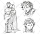 sketch expression sheet of your favourite anime characters