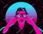 create 80s synthwave vaporwave retro vintage portrait illustration from photo
