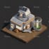 create you a 3d map or scene in low poly style