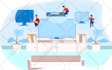 create custom flat vector illustration for website and app