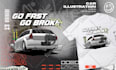 draw car illustration for t shirt design and merchandise