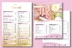 design salon, spa, gym, and restaurant menu or price list