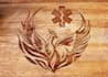 carve your logo or text into wood