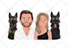 draw cute cartoon portrait for couple, family, wedding