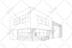 draw amazing building design line art illustration sketch