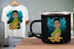 do african american character and tsirt mugs bags design