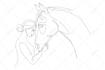 draw your pet animal in line art, one line art, line art icon illustration logo