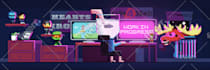 design pixel art banner for youtube facebook twitch etc
