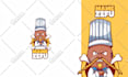design cartoon character logo for food, beverage, restaurant, cafe, and bakery