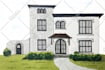 hand draw house portrait and building illustrations