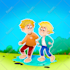 draw colorful children story book illustration and cover