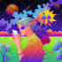 create colorful psychedelic and trippy style illustration