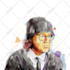 hand drawn digital self portrait with brush pencil abstract