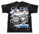 design car streetwear, t shirt high large grunge cars art