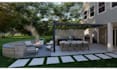 do backyard landscape design, garden, pool, patio, fireplace
