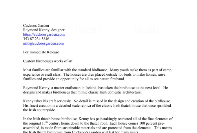 Write you an ap style press release of 250 words by Brbaker