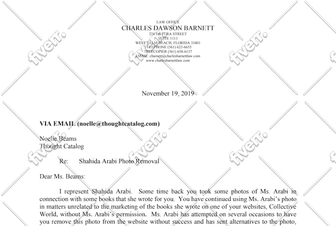 Send A Legal Demand Letter From My Law Firm By Attycharles