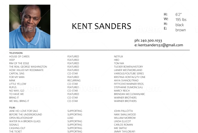 Edit Your Resume Linkedin Or Imdb Profile By Erikawalter
