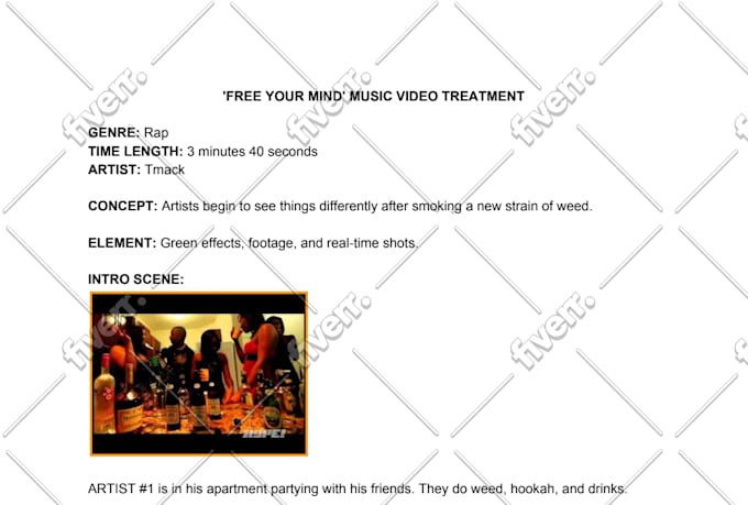 Write Your Music Video Treatment And Script By Carmsee Fiverr